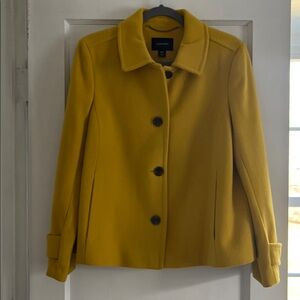 Lands' End Yellow Pea Coat EUC Size 10P